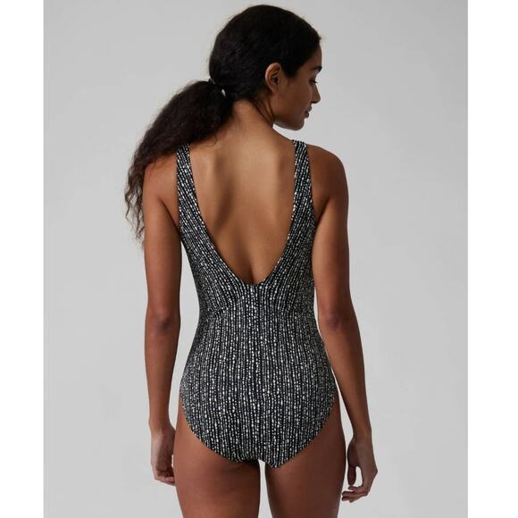NWT Athleta Seychelles one piece swimsuit - MEDIUM TALL - rice pearls black - MT - Picture 2 of 4